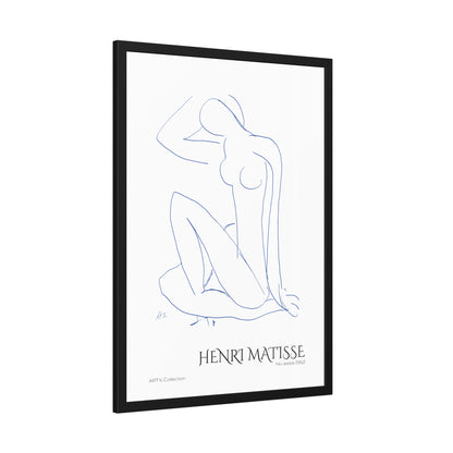 Nu assis (1952) by Henri Matisse version bleue / Affiche Encadrée série ART's Collection