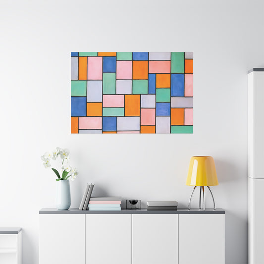Composition in dissonances (1919) by Theo van Doesburg  / Reproduction Fine Art sur Toile / Epaisseur 3.2 cm - 1.25 inch