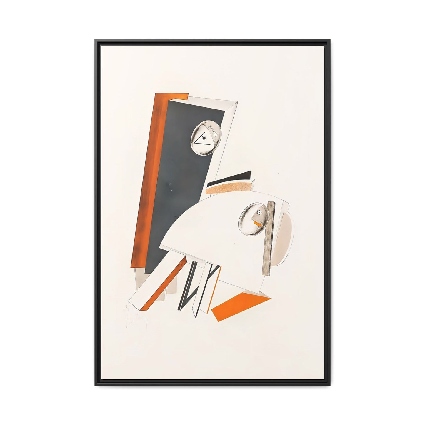 Angstliche (1923) by El Lissitzky / Toile encadrée sur caisse américaine