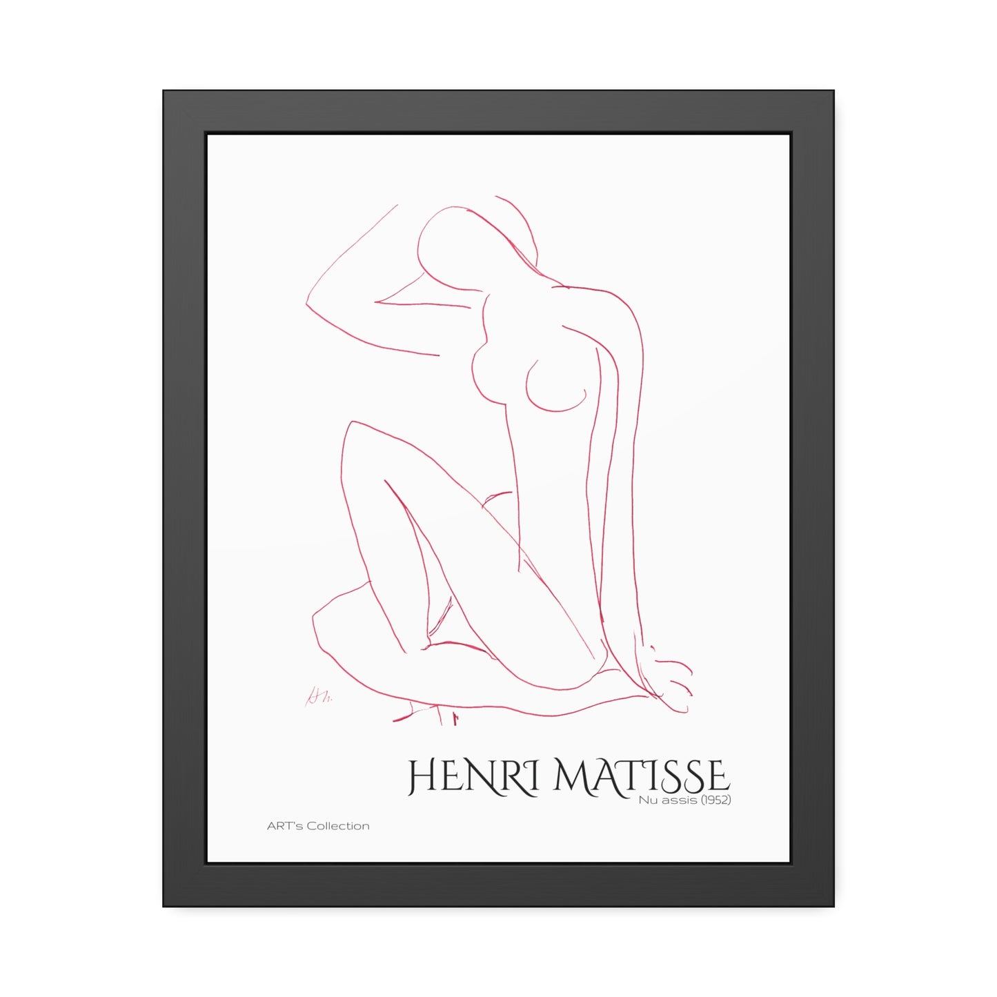 Nu assis (1952) by Henri Matisse version rouge/ Affiche Encadrée série ART's Collection