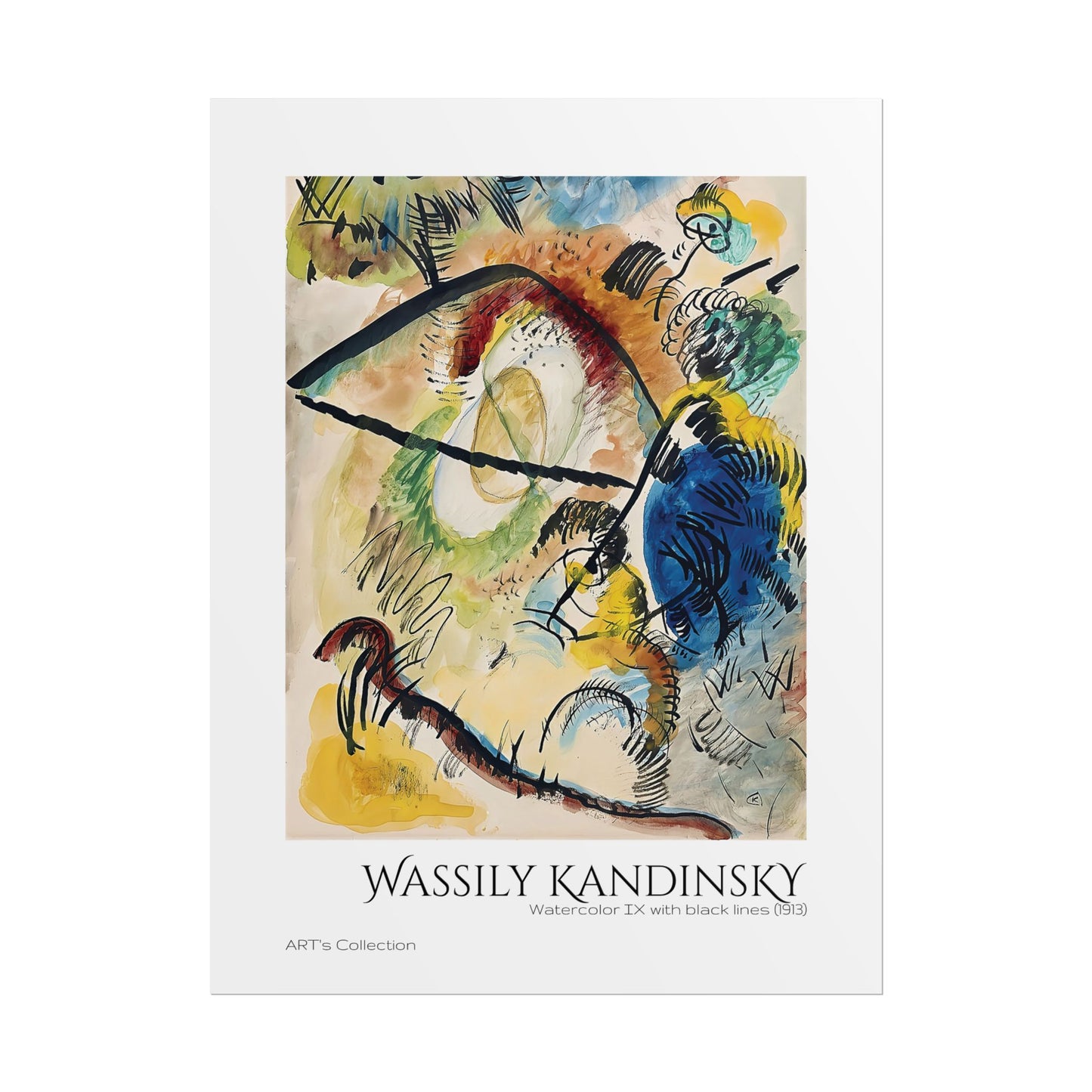 Watercolor IX with black lines (1913) by Wassily Kandinsky / Affiche imprimée - Série ART's Collection