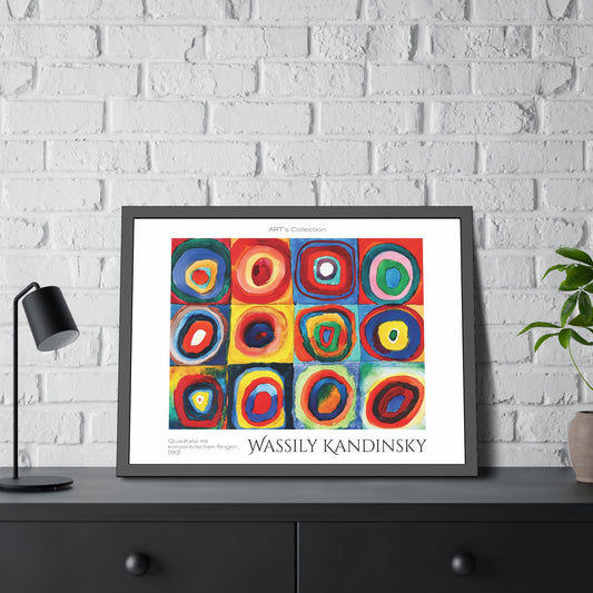 Quadrate mit konzentrischen Ringen (1913) by Wassily Kandinsky / Affiche Encadrée série ART's Collection