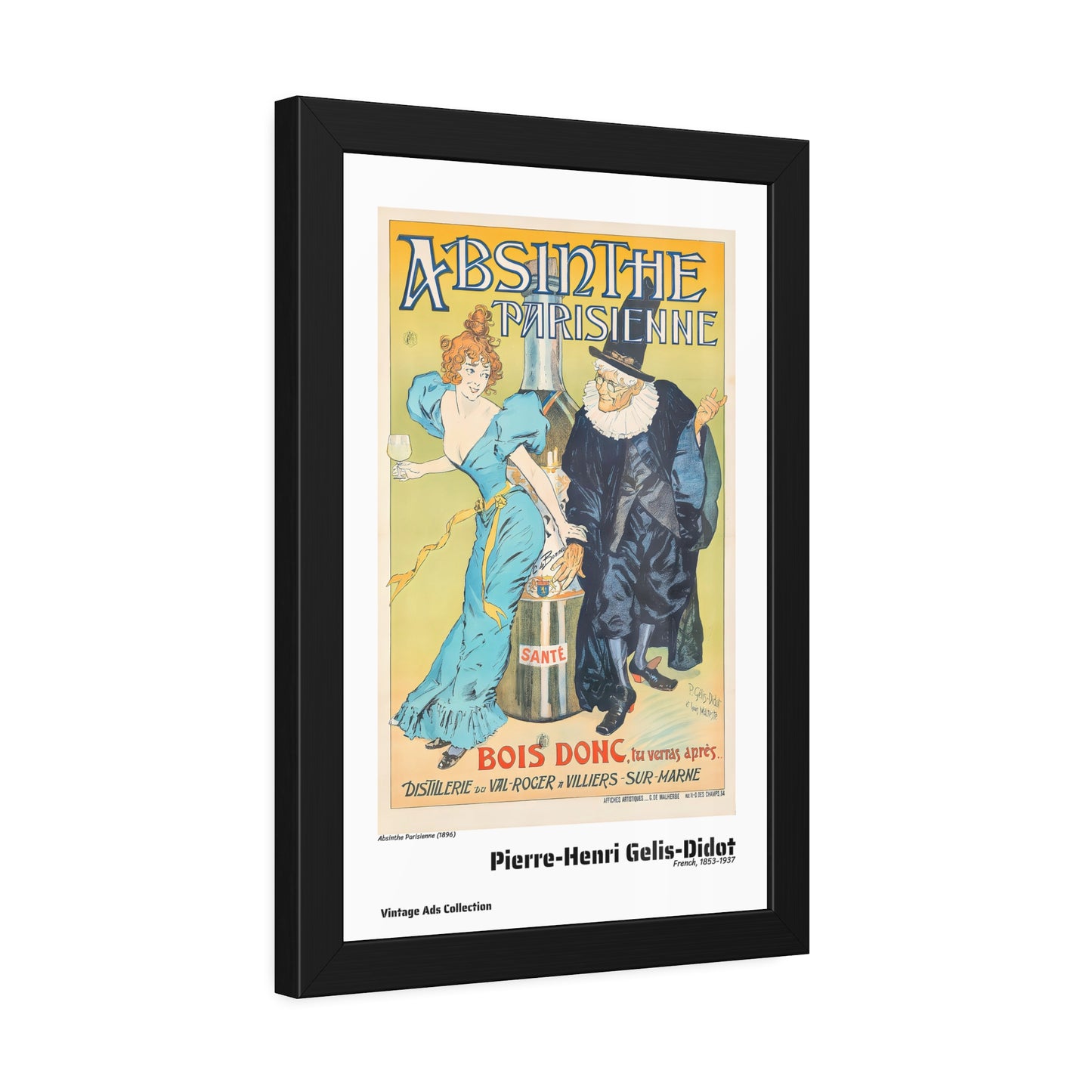Absinthe Parisienne (1896) by Pierre-Henri Gelis-Didot / Affiche Encadrée Série Vintage Ads Collection