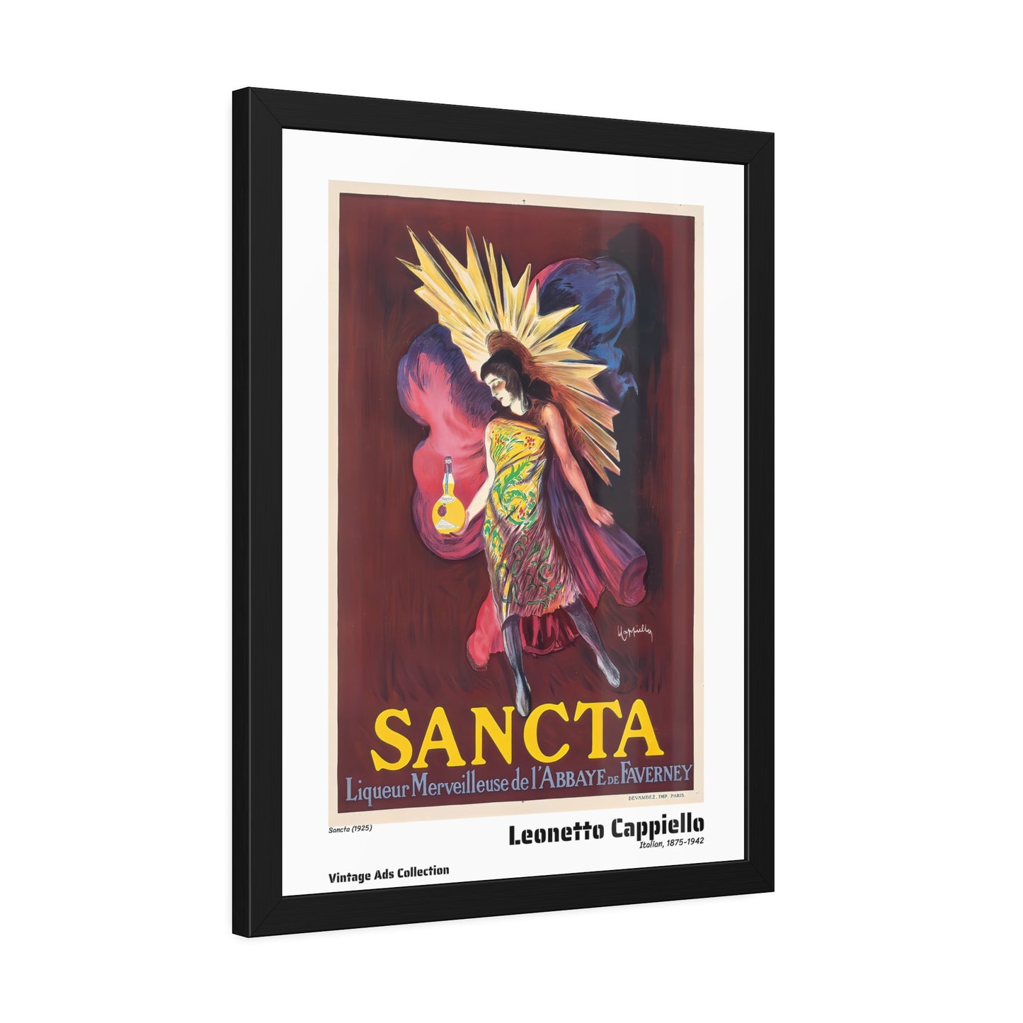 Sancta (1925) by Leonetto Cappiello / Affiche Encadrée Série Vintage Ads Collection