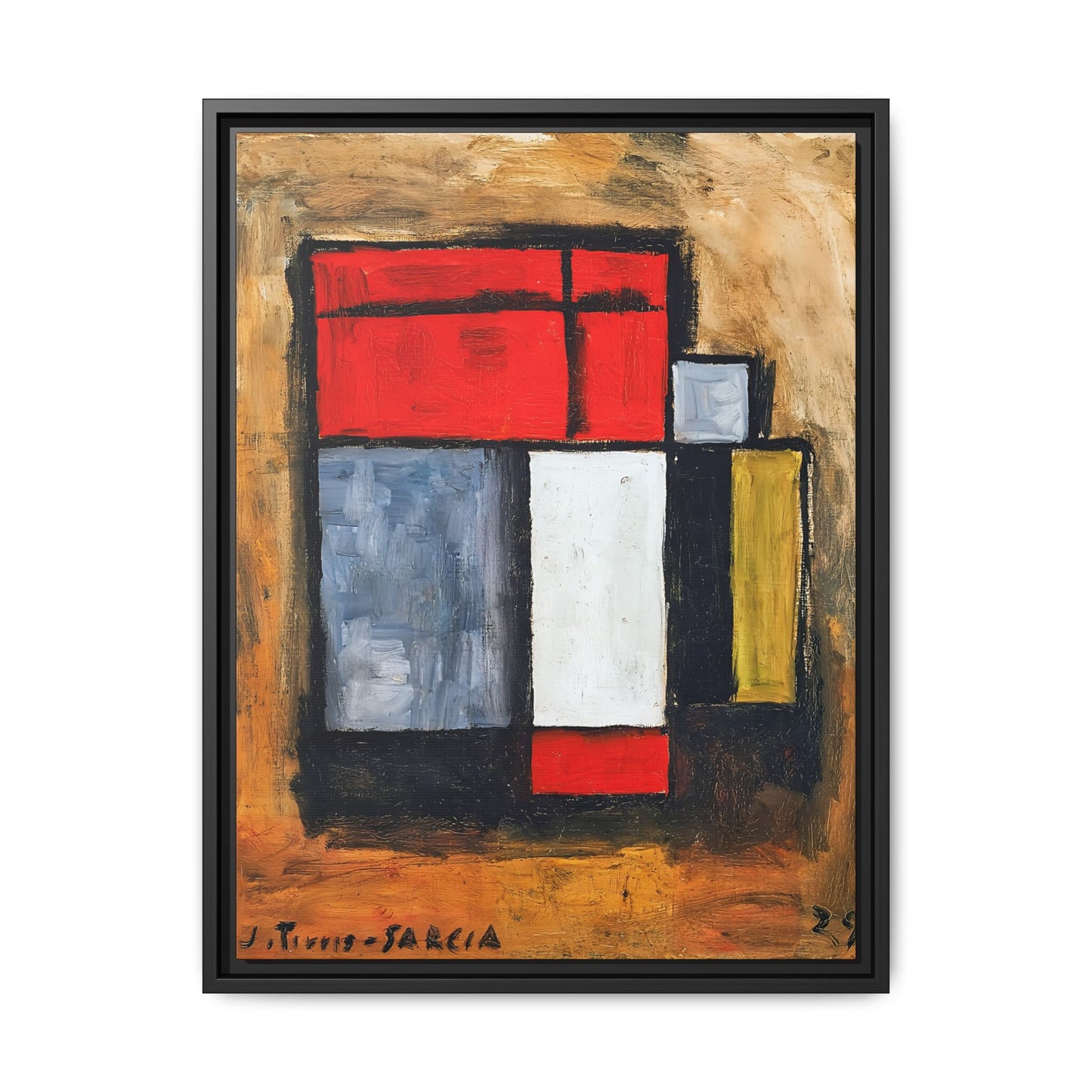 Formas abstractas (1929) by Joaquín Torres-García / Toile encadrée sur caisse américaine