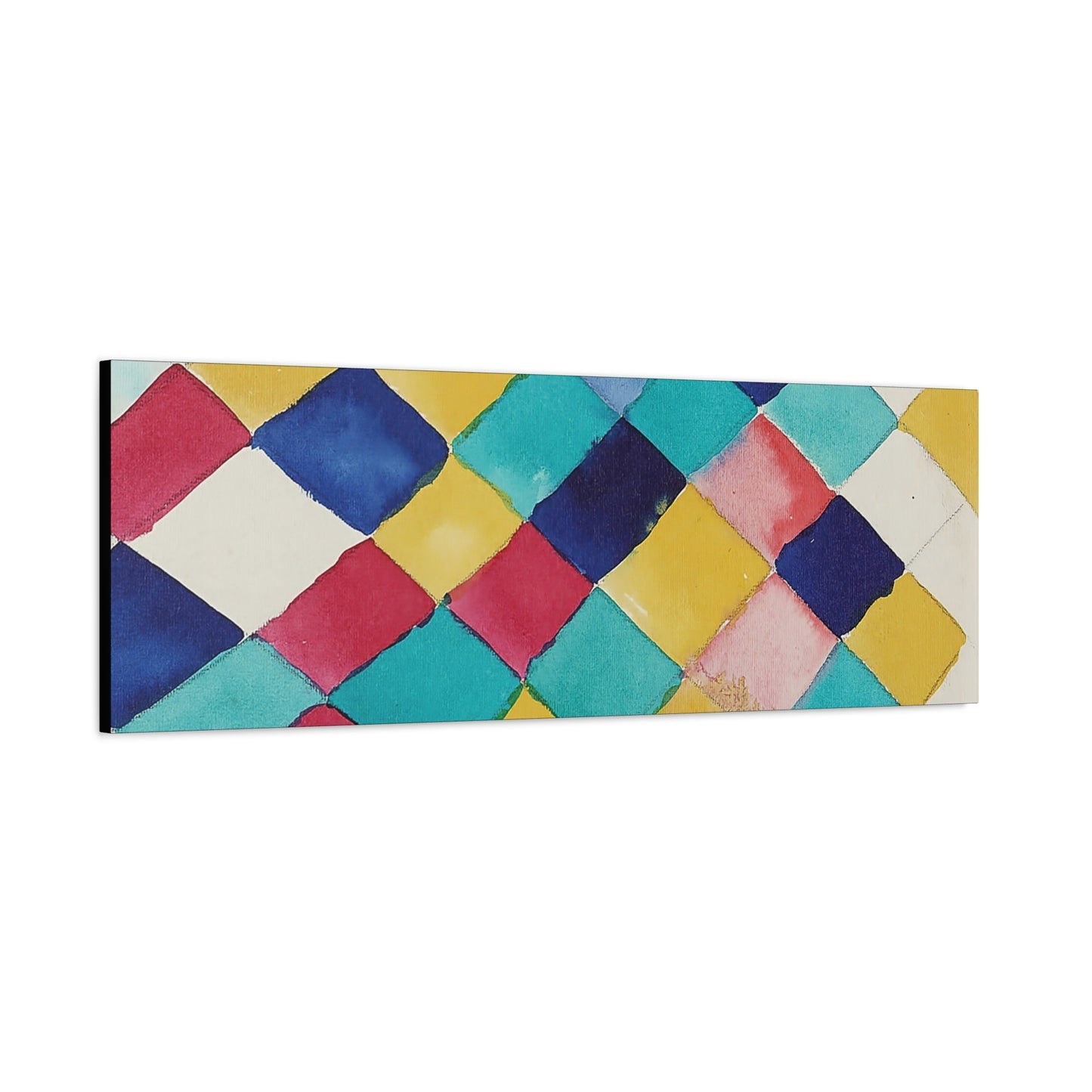 Farbstudie mit Rauten (1913) by Wassily Kandinsky / Reproduction Fine Art sur Toile / Epaisseur 3,2cm - 1'25 po