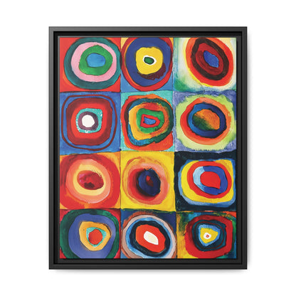 Wassily Kandinsky / Etude De Couleurs : Carrés avec Cercles Concentriques (1913) /Toile encadrée sur caisse américaine