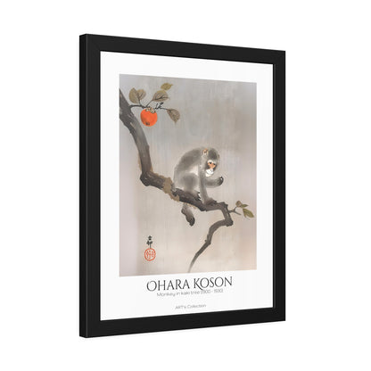 Monkey in kaki tree (1900-1930) by Ohara Koson / Affiche Encadrée série ART's Collection