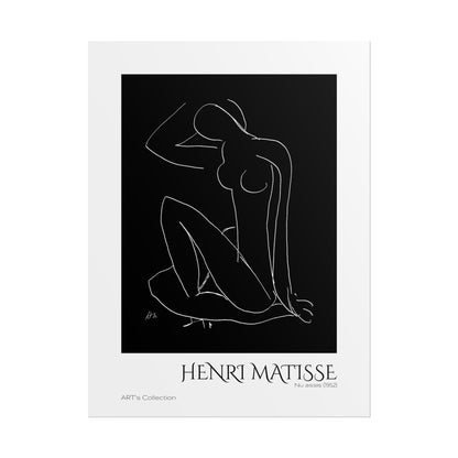 Nu assis (1952) version noire et blanche by Henri Matisse / Affiche imprimée - Série ART's Collection