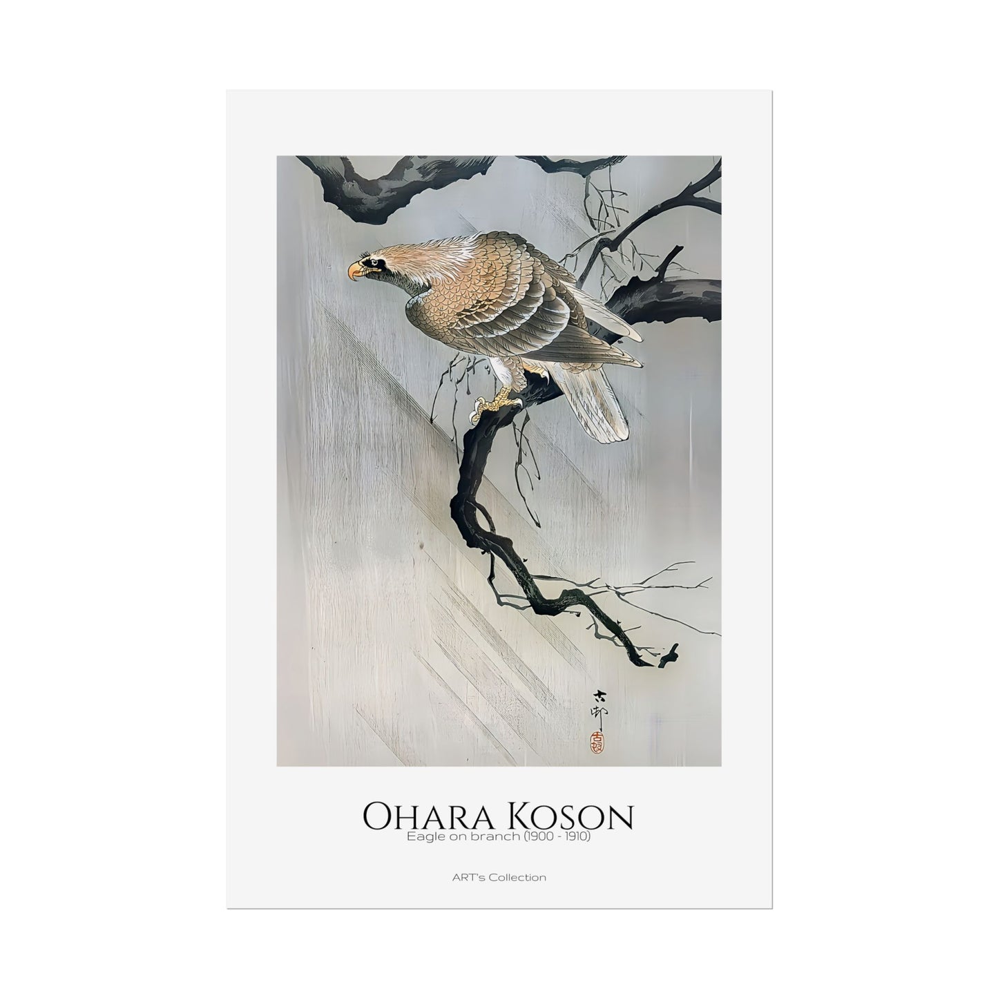 Eagle on branch (1900 - 1910) by Ohara Koson / Affiche imprimée - Série ART's Collection