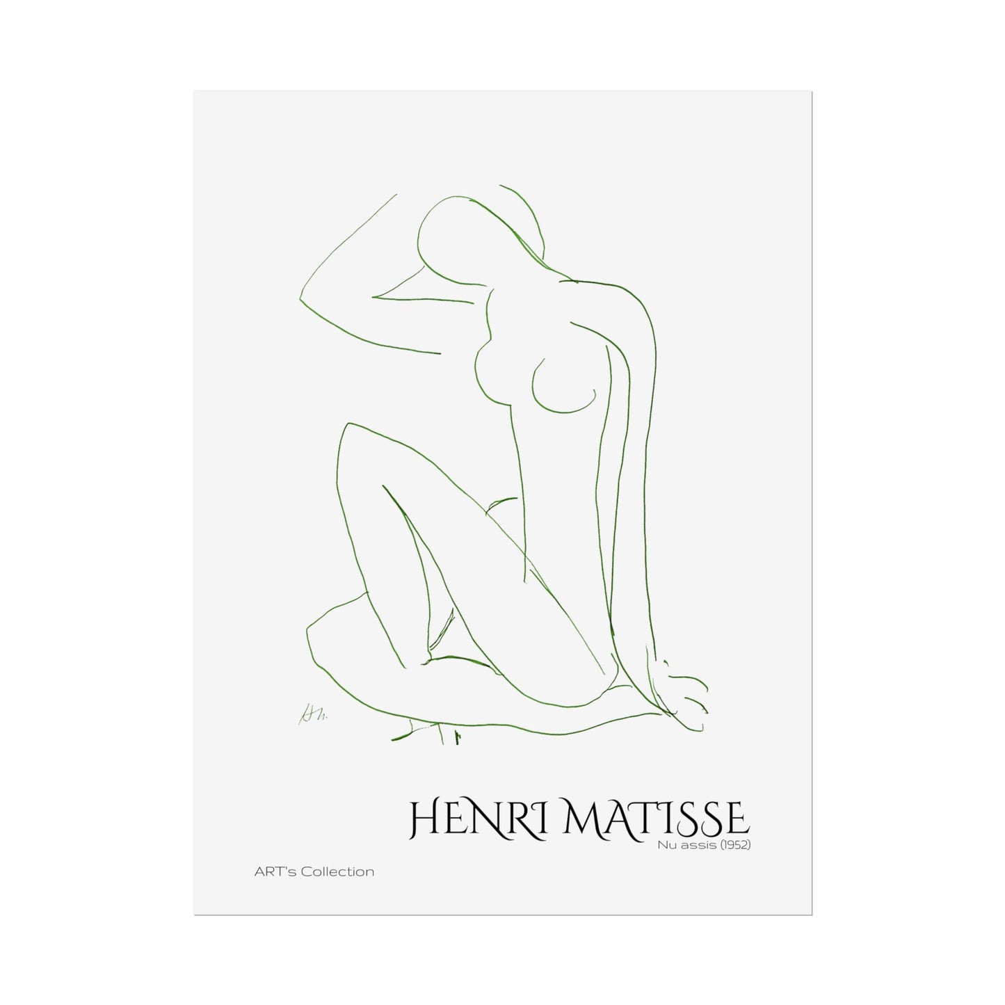 Nu assis (1952) version verte by Henri Matisse / Affiche imprimée - Série ART's Collection
