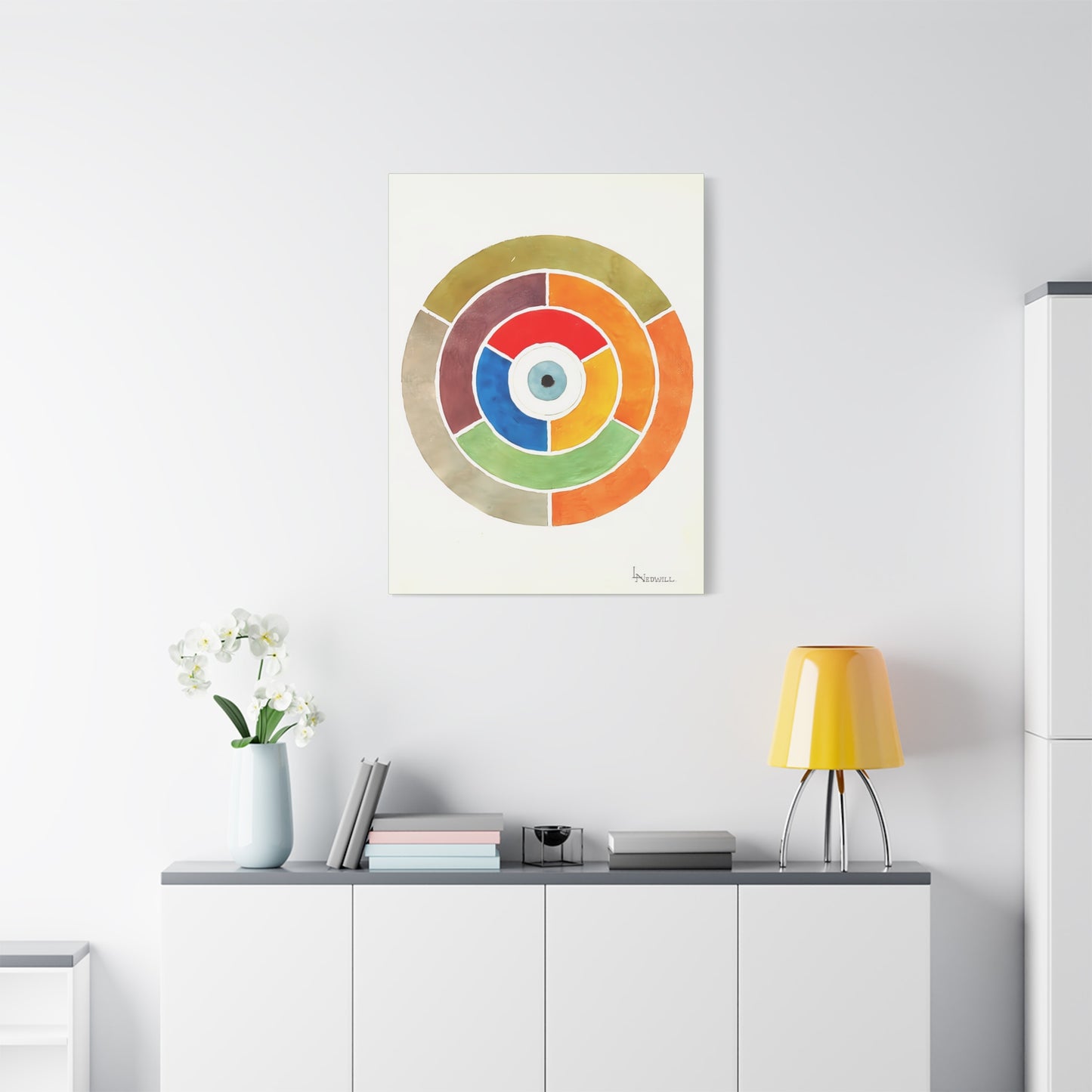 Disc Showing Primary Secondary and Tertiary Colors (ca 1900) by Elizabeth A. Nedwill / Reproduction Fine Art sur Toile /   3.2 cm-1.25 inch
