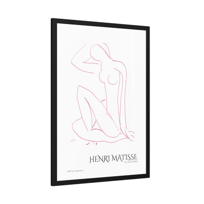 Nu assis (1952) by Henri Matisse version rouge/ Affiche Encadrée série ART's Collection