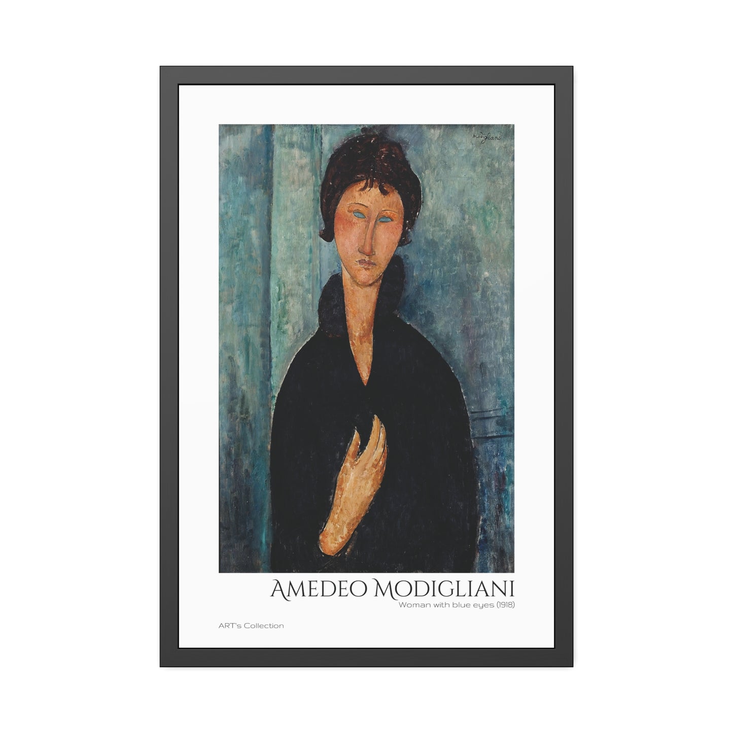 Woman with blue eyes (1918) by Amedeo Modigliani  / Affiche Encadrée série ART's Collection