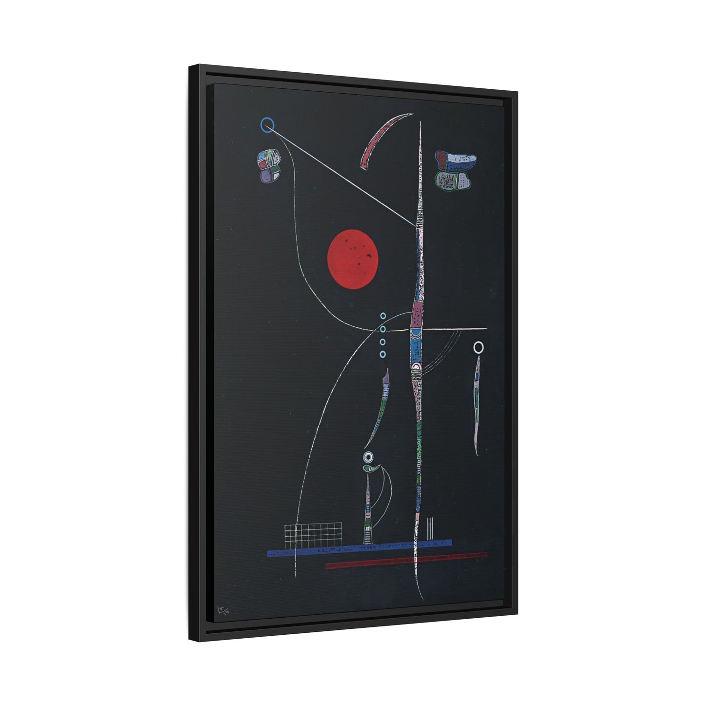 L' accent Rouge (1938) by Wassily Kandinsky / Toile encadrée sur caisse américaine