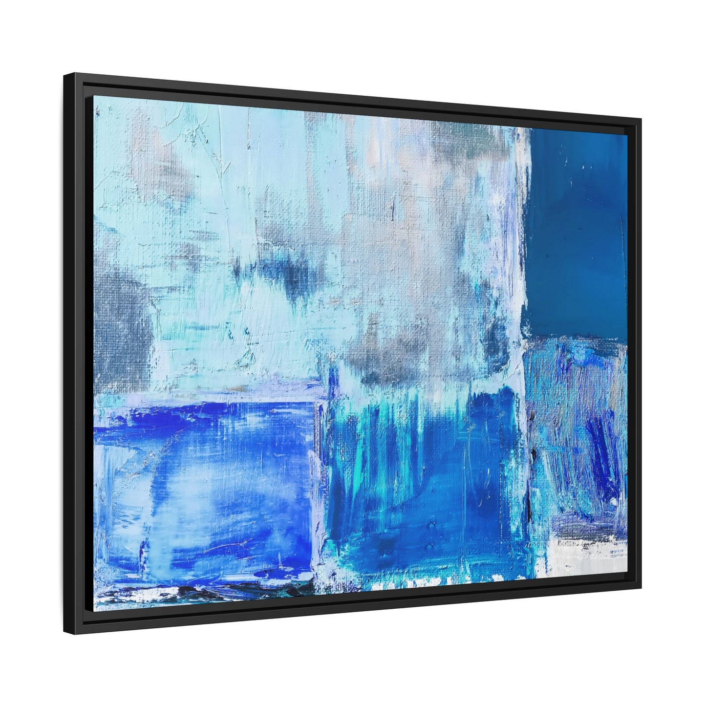 Tableau Beaux Arts Bleu Azur "Série Sign Collections" / Toile encadrée sur caisse américaine