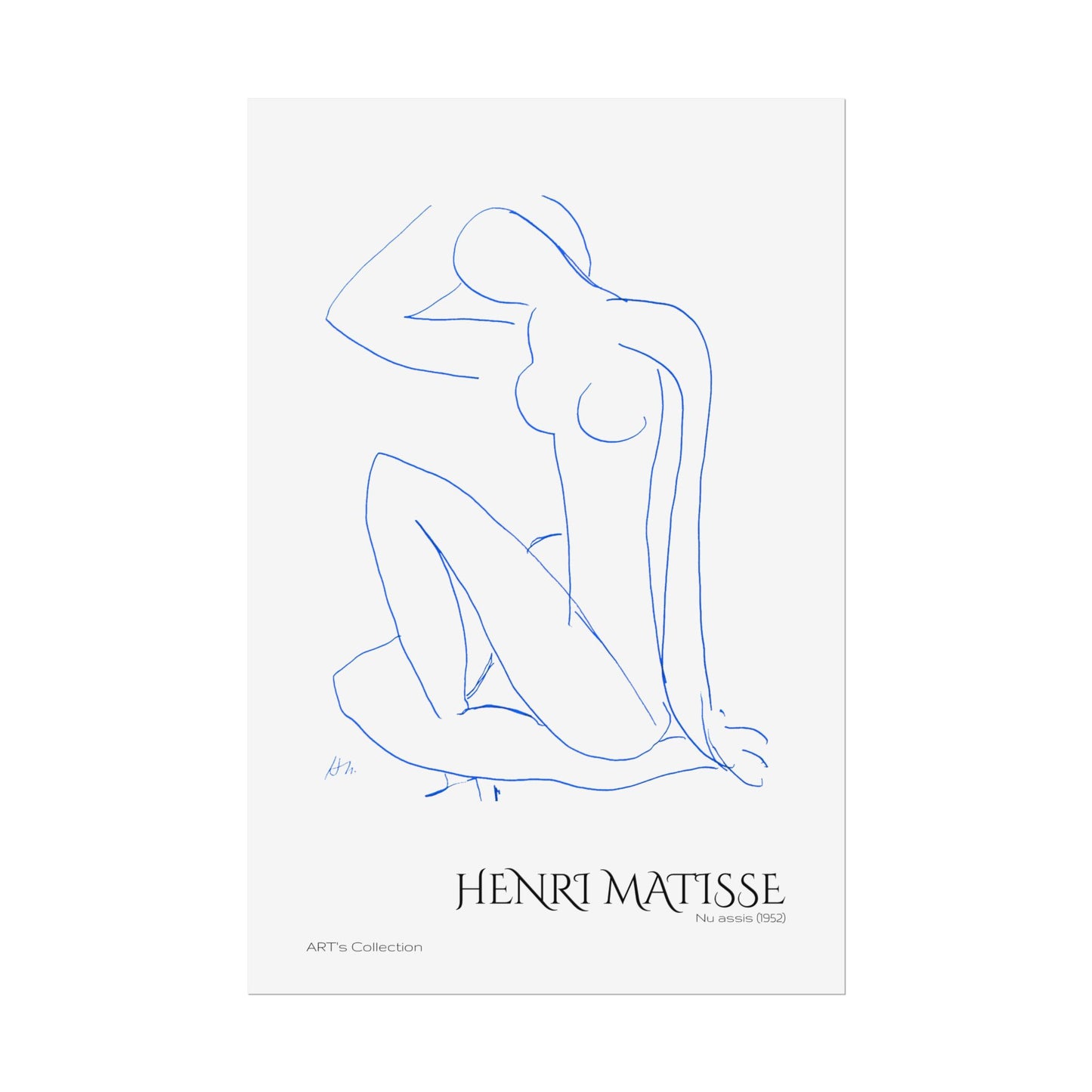 Nu assis (1952) version bleue by Henri Matisse / Affiche imprimée - Série ART's Collection
