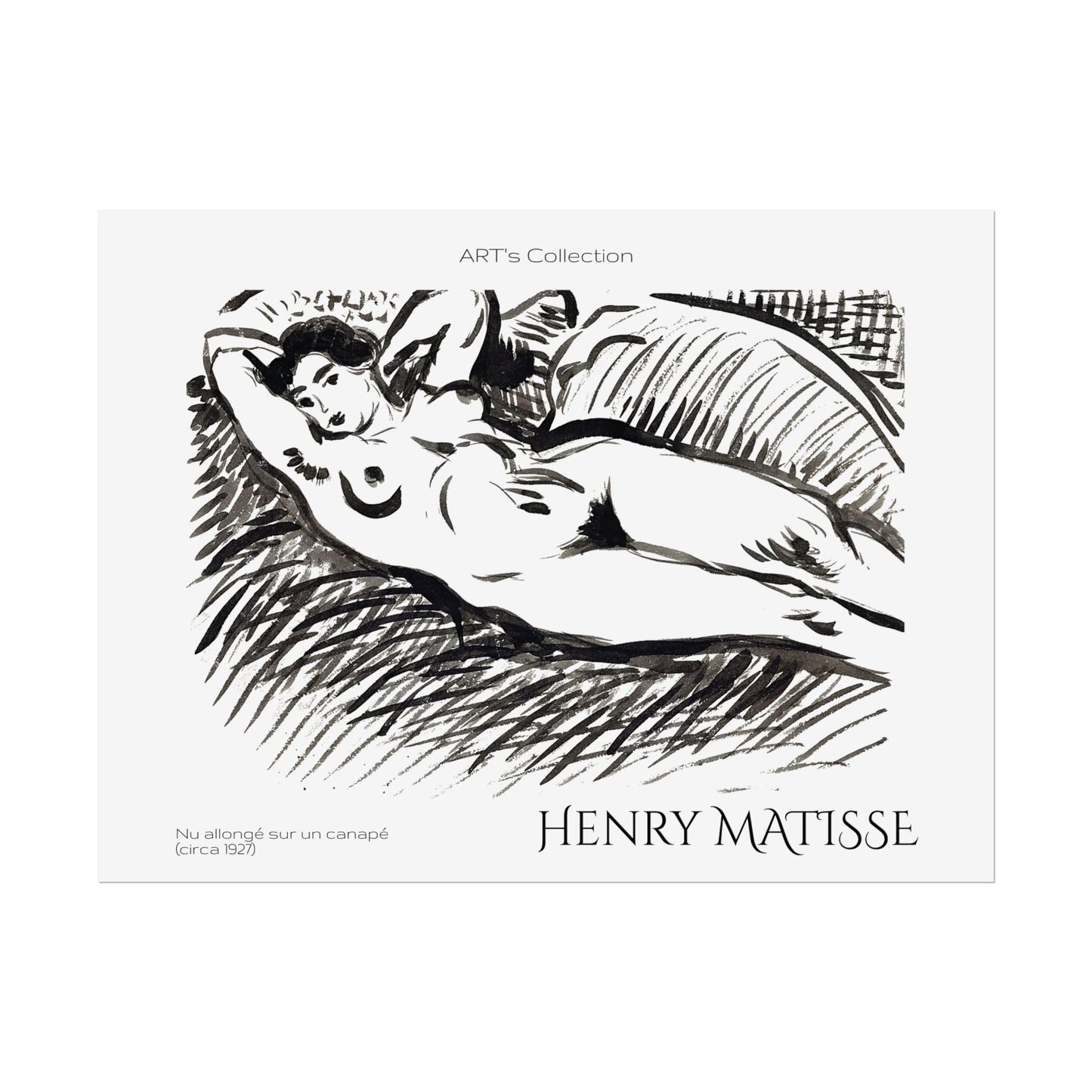 Nu allongé sur un canapé (circa 1927) by Henry Matisse / Affiche imprimée - Série ART's Collection