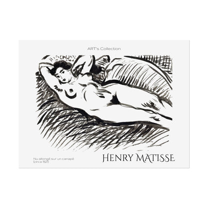 Nu allongé sur un canapé (circa 1927) by Henry Matisse / Affiche imprimée - Série ART's Collection