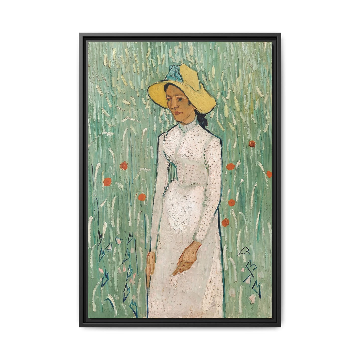 Girl in White (1890) by Vincent van Gogh / Toile encadrée sur caisse américaine