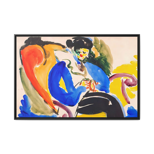 Calligraphic #2 Woman on Chair (1914-1918) by Henry Lyman Saÿen / Toile encadrée sur caisse américaine