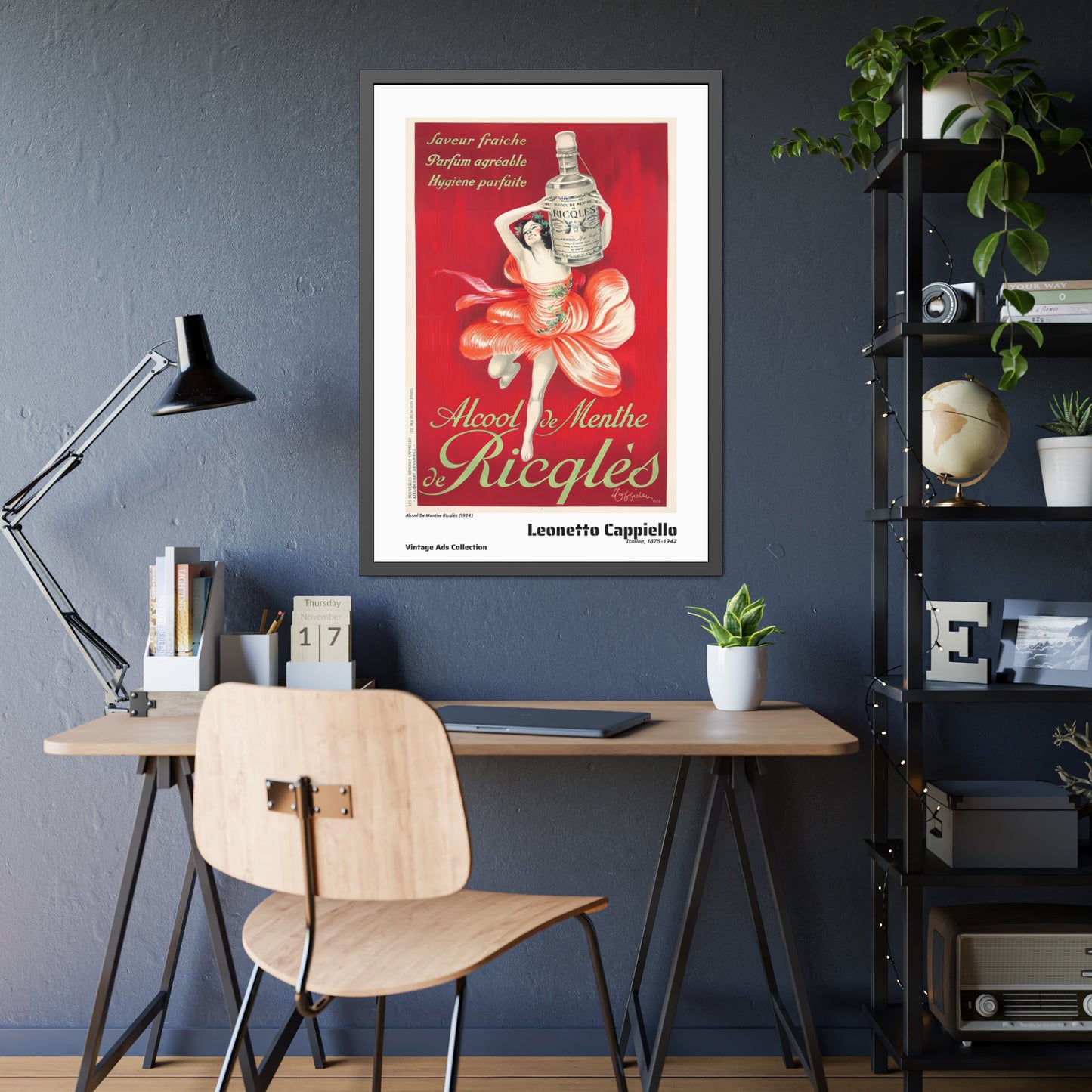 Alcool De Menthe Ricqlès (1924) by Leonetto Cappiello / Affiche Encadrée Série Vintage Ads Collection