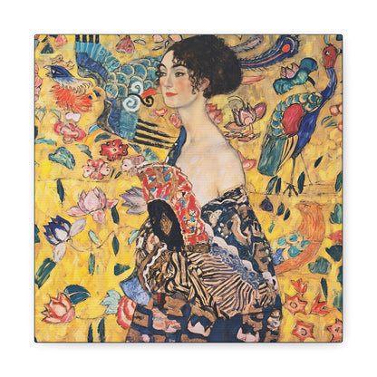 Woman with fan (1917-1918) by Gustav Klimt / Reproduction Fine Art sur Toile / Flanc Large Epaisseur 3.2 cm - 1.25 inch