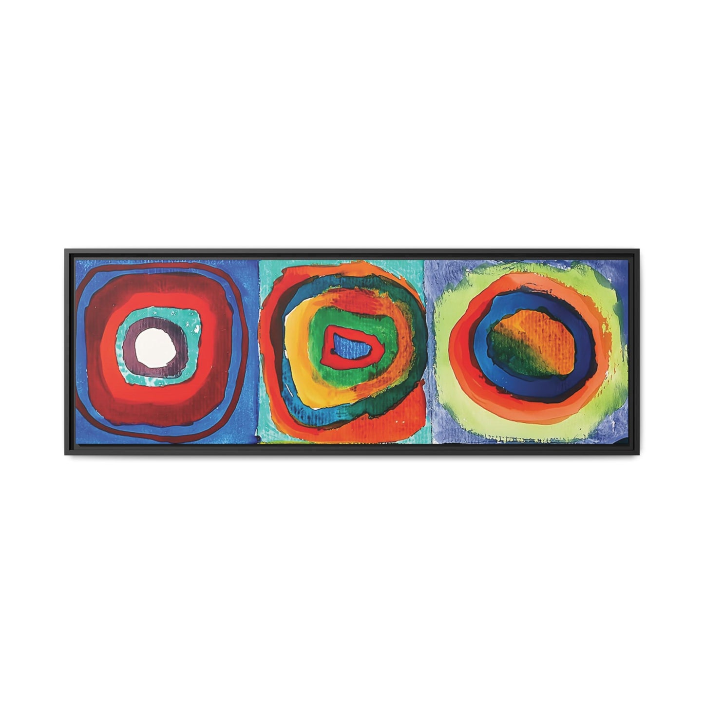 Wassily Kandinsky / Etude De Couleurs : Carrés avec Cercles Concentriques (1913) /Toile encadrée sur caisse américaine