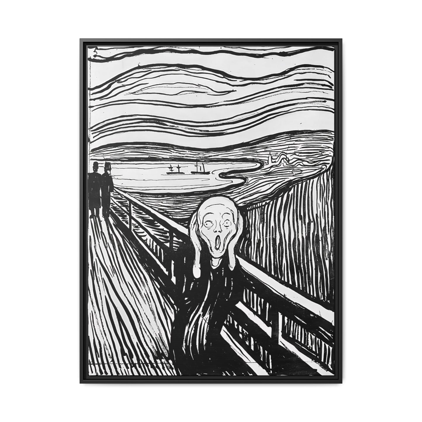 The Scream (1895) by Edvard Munch  / Toile encadrée sur caisse américaine