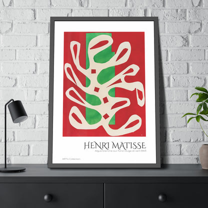 Algue blanche sur fond rouge et vert (1947) by Henri Matisse / Affiche Encadrée série ART's Collection