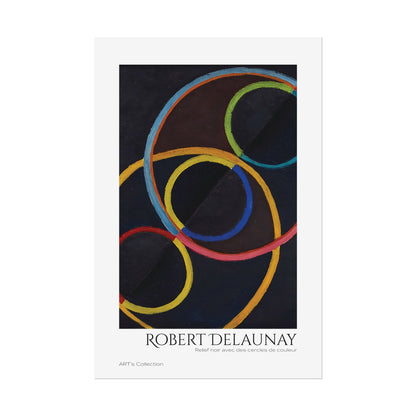 Relief noir avec des cercles de couleur by Robert Delaunay / Affiche imprimée - Série ART's Collection