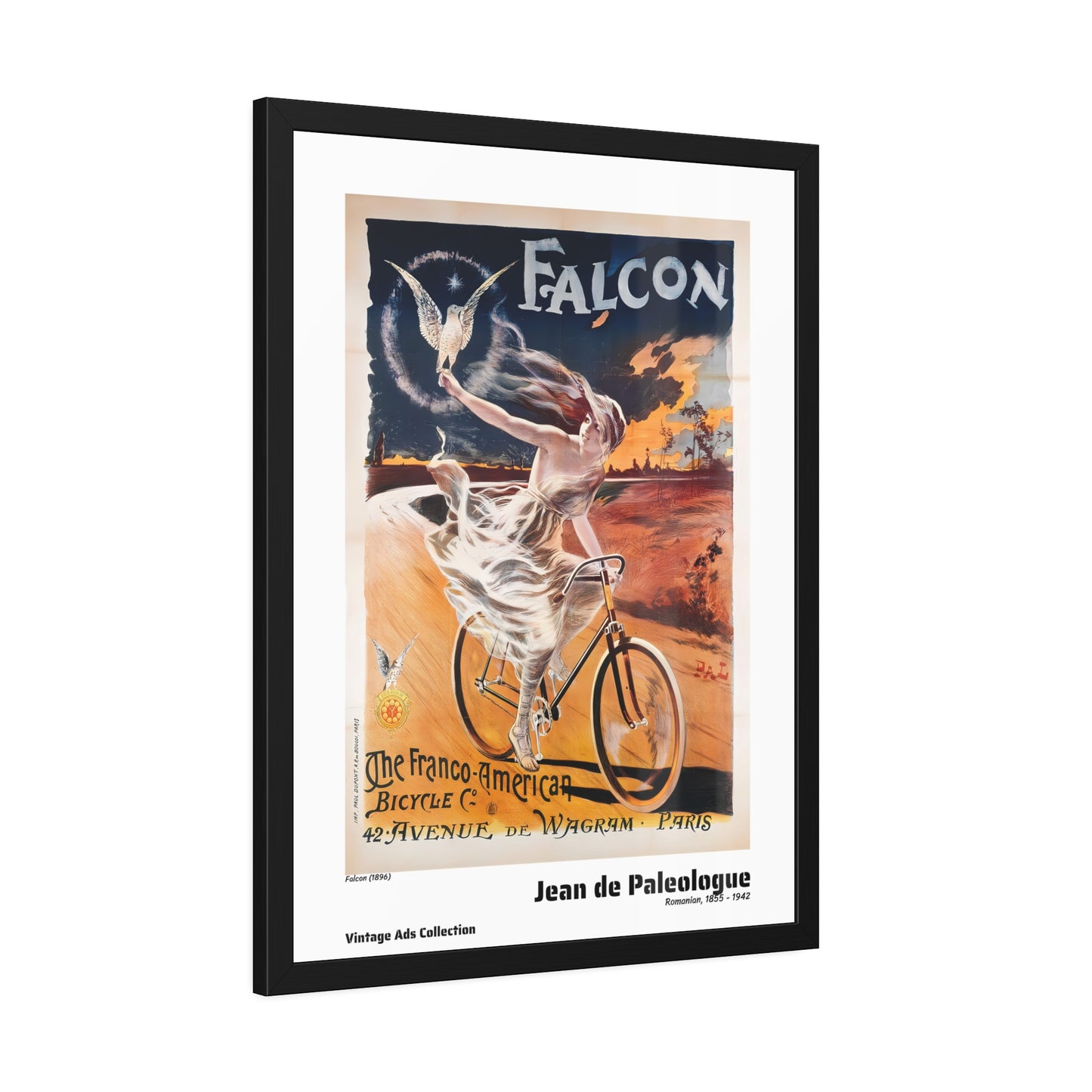 Falcon (1896) by Jean de Paleologue / Affiche Encadrée Série Vintage Ads Collection