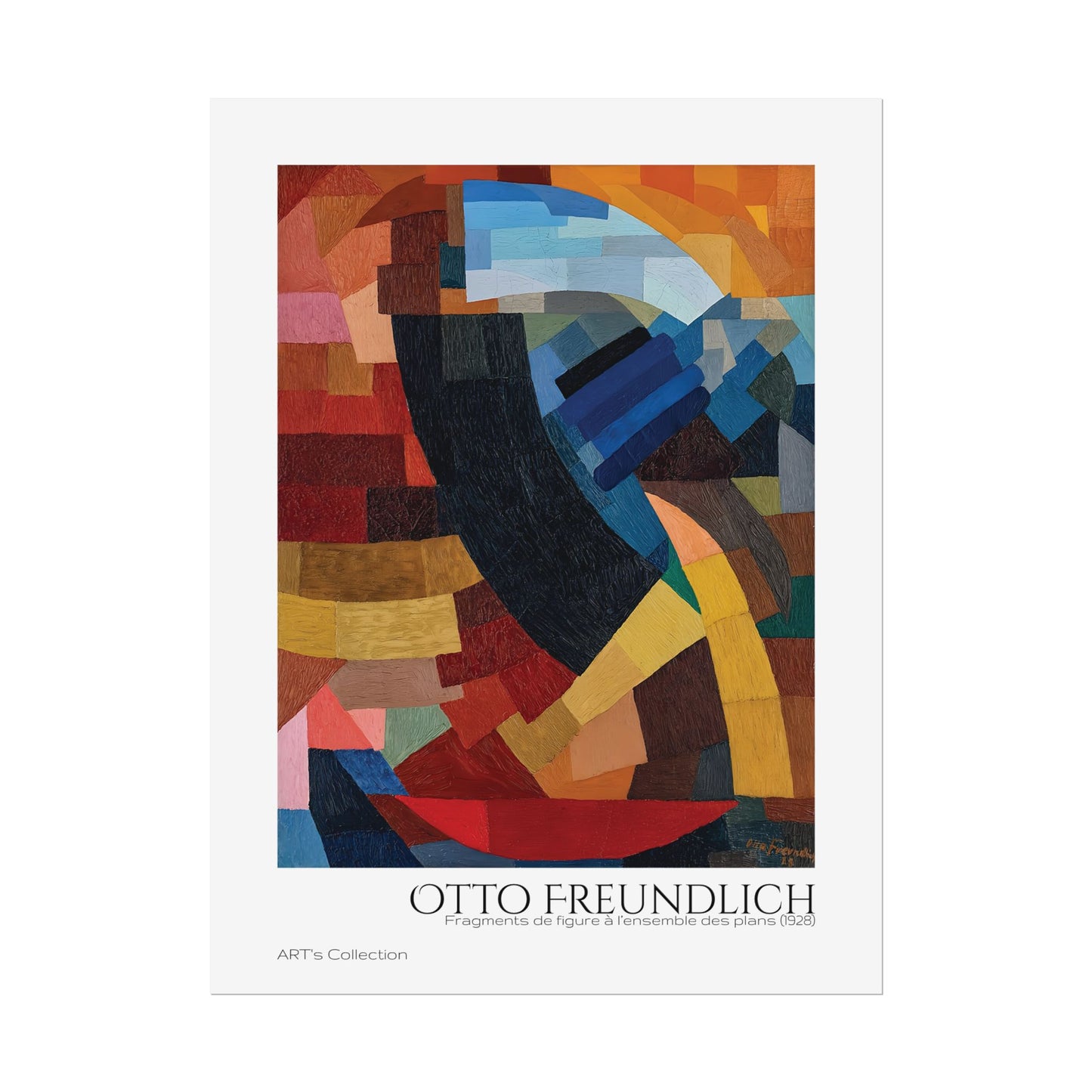 Fragments de figure à l'ensemble des plans (1928) by Otto Freundlich / Affiche imprimée - Série ART's Collection