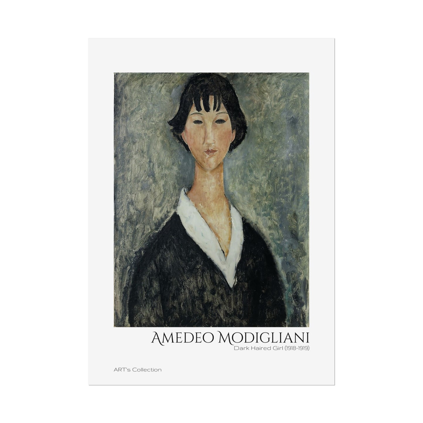Dark Haired Girl (1918 - 1919) by Amedeo Modigliani / Affiche imprimée - Série ART's Collection