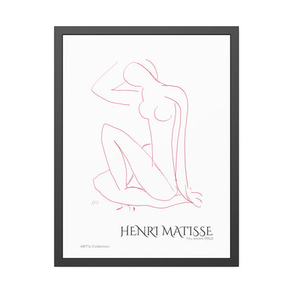 Nu assis (1952) by Henri Matisse version rouge/ Affiche Encadrée série ART's Collection