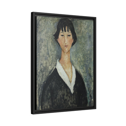 Jeune Fille Aux Cheveux Noirs by Amedeo Modigliani / Toile encadrée sur caisse américaine