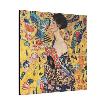 Woman with fan (1917-1918) by Gustav Klimt / Reproduction Fine Art sur Toile / Flanc Large Epaisseur 3.2 cm - 1.25 inch
