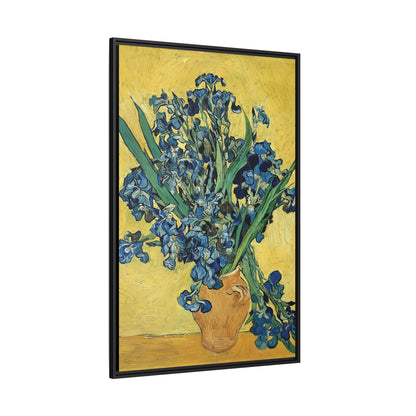 Irises (1890) by Vincent van Gogh / Toile encadrée sur caisse américaine