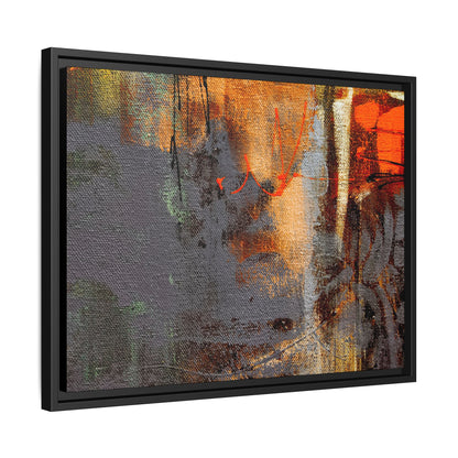 Tableau Beaux Arts Anthracite & Orange "Série Sign Collections" / Toile encadrée sur caisse américaine