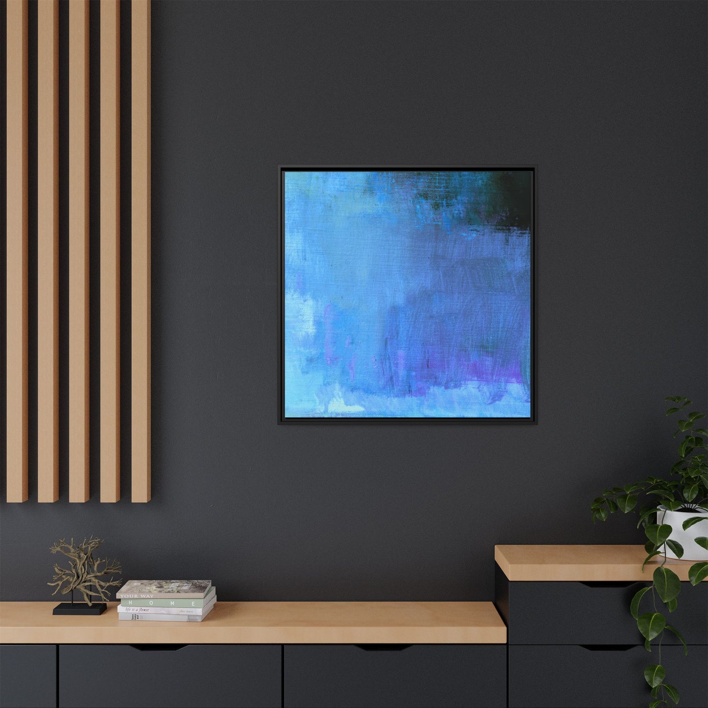 Tableau Contemporain Azuréen "Série Sign Collections" / Toile encadrée sur caisse américaine