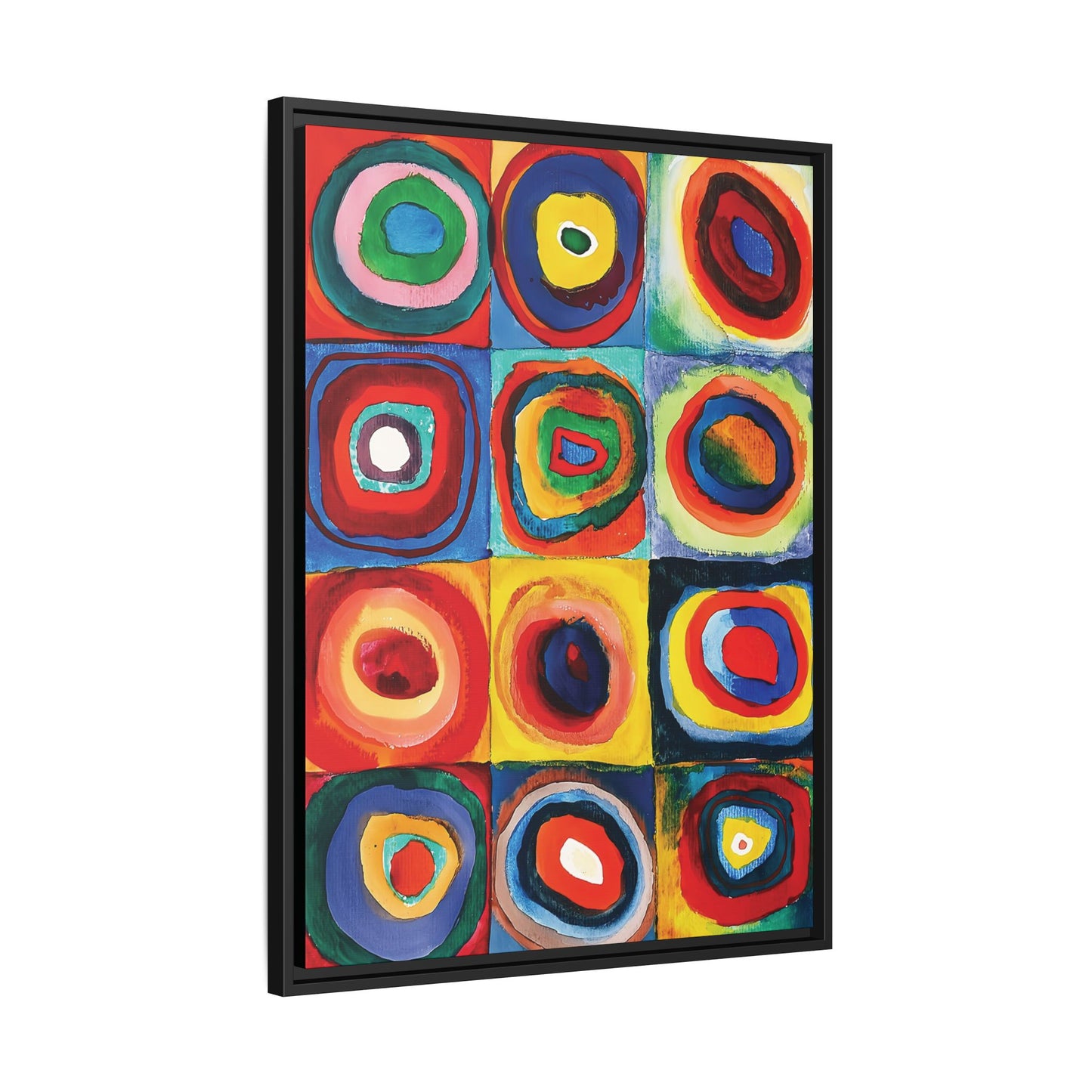 Wassily Kandinsky / Etude De Couleurs : Carrés avec Cercles Concentriques (1913) /Toile encadrée sur caisse américaine