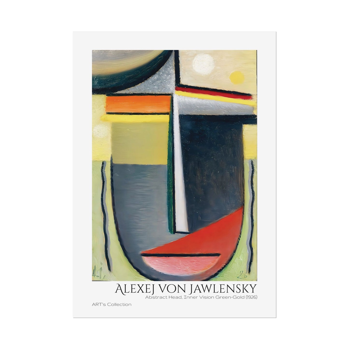 Abstract Head, Inner Vision Green-Gold (1926) by Alexej von Jawlensky  / Affiche imprimée - Série ART's Collection