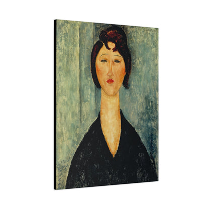 Portrait of a Young Woman (1918) by Amedeo Modigliani / Reproduction Fine Art sur Toile / Flanc Large Epaisseur 3.2 cm - 1.25 inch
