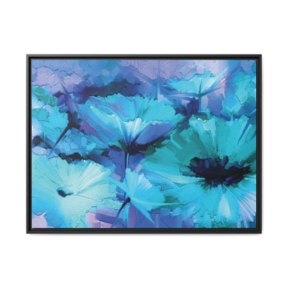 Tableau Floral Turquoise "Série Sign Collections" / Toile encadrée sur caisse américaine