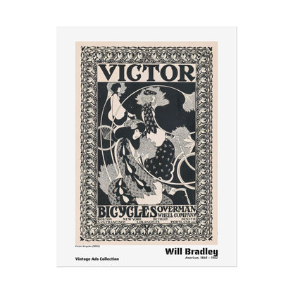Victor bicycles (1895) by Will Bradley / Affiche imprimée - Série Vintage Ads Collection