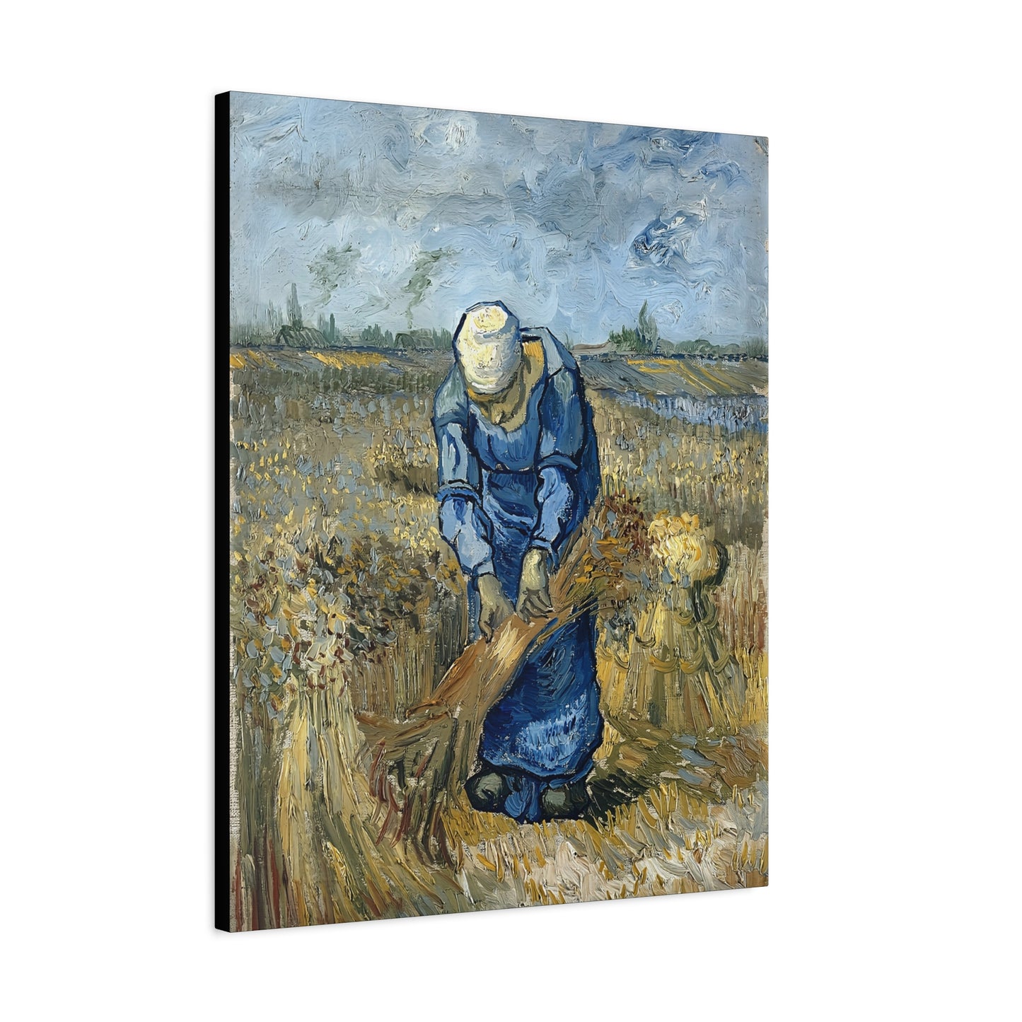Peasant Woman Binding Sheaves (After Millet) by Vincent van Gogh  / Reproduction Fine Art sur Toile / Epaisseur 3,2cm - 1'25 po