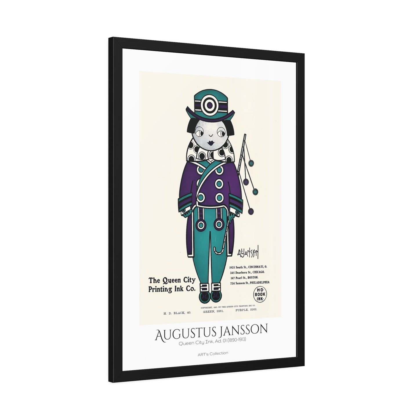 Queen City Ink, Ad. 01 (1890-1913) by Augustus Jansson  / Affiche Encadrée série ART's Collection
