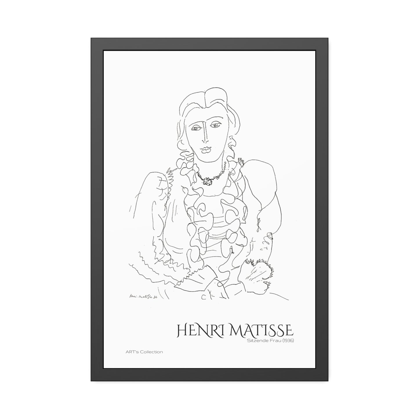 Sitzende Frau (1936) by Henri Matisse  / Affiche Encadrée série ART's Collection