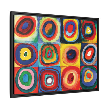 Wassily Kandinsky / Etude De Couleurs : Carrés avec Cercles Concentriques (1913) /Toile encadrée sur caisse américaine