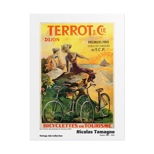 Terrot And Cie. Dijon Bicyclettes De Tourisme (c.1900) by Nicolas Tamagno  / Affiche imprimée - Série Vintage Ads Collection